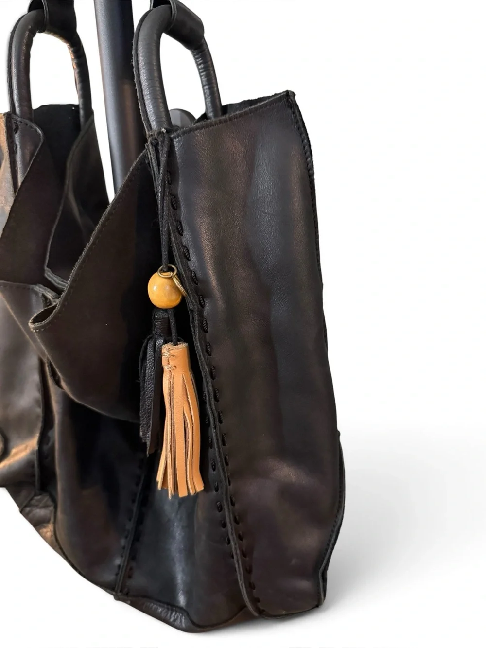 Los Feliz Large Leather Tote by The Sak in Black